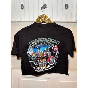 Harley-Davidson Cropped T-Shirt Unisex Small 2012 Atlanta Georgia Biker Core Tee